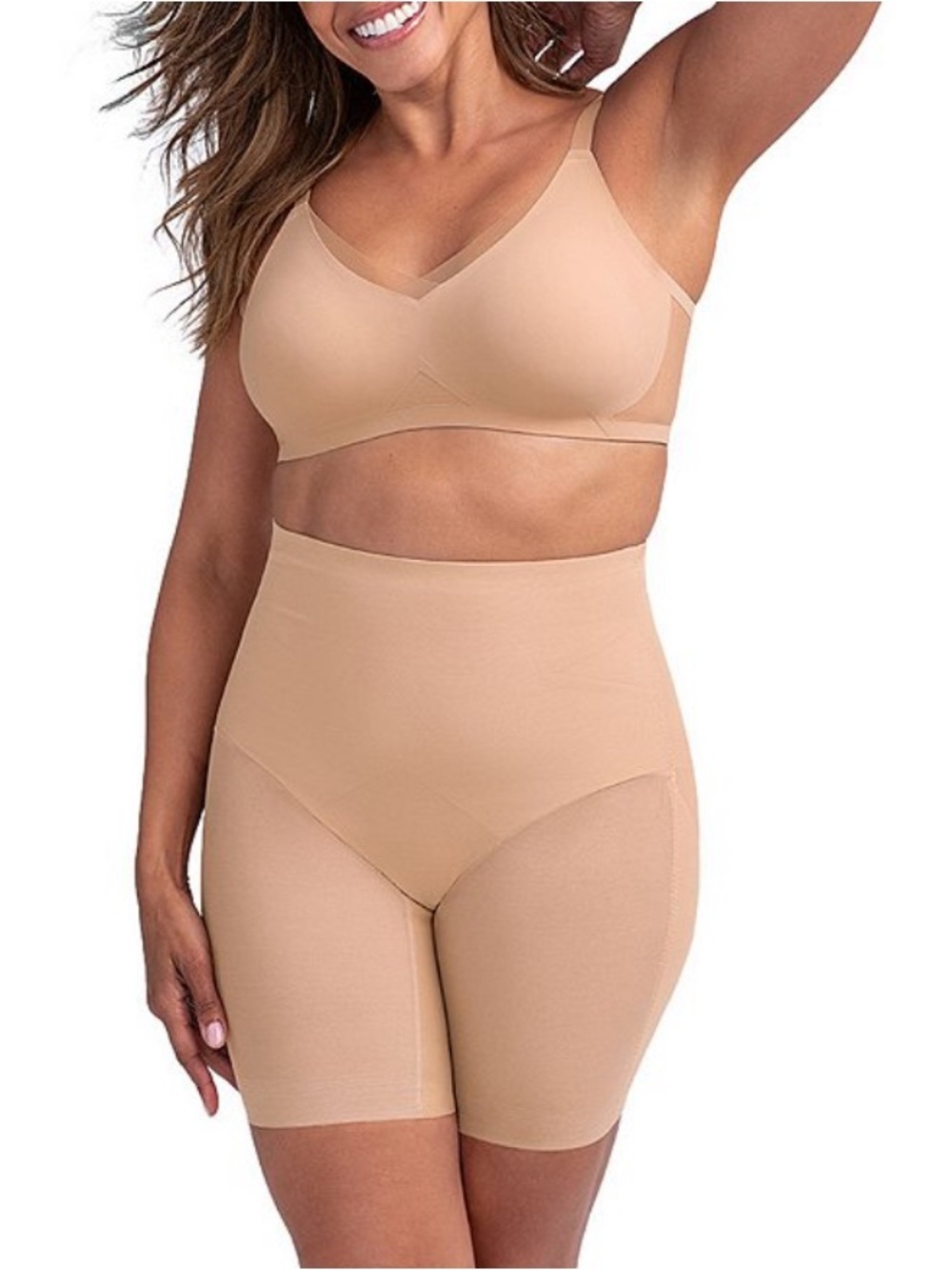 Honeylove Super Power Short 1XL Shapewear Slimming Nude Mid Thigh Side Boning